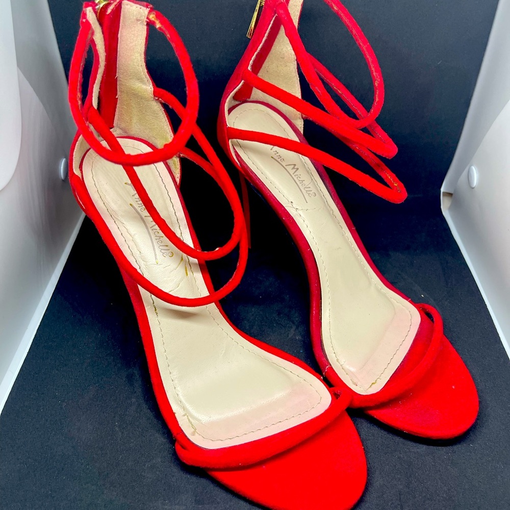 Red high heel sandal